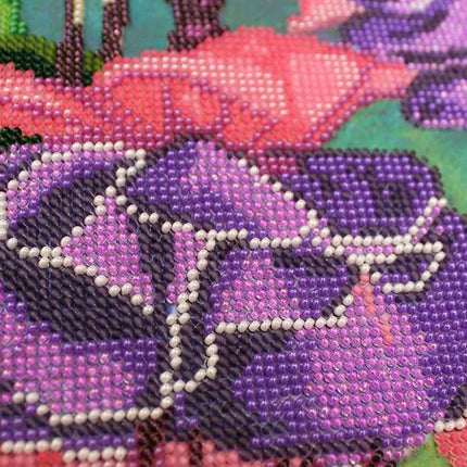 DIY Bead Embroidery Kit "Fuchsia – 2" 12.6"x22.0" / 32.0x56.0 cm