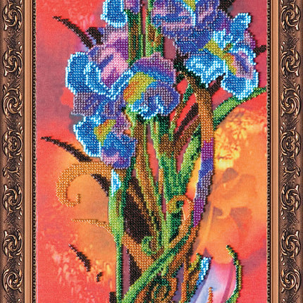 DIY Bead Embroidery Kit "Iris" 7.9"x20.1" / 20.0x51.0 cm