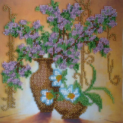 Canvas for bead embroidery "Spring Flowers" 7.3"x7.9" / 18.5x20.0 cm