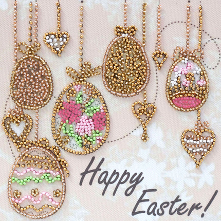 DIY Bead Embroidery Kit "Happy Easter"  5.9"x5.9" / 15.0x15.0 cm