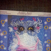 DIY Bead Embroidery Kit "Owl and alarm clock"  5.9"x5.9" / 15.0x15.0 cm