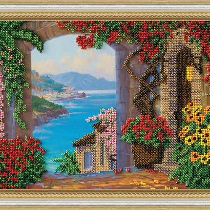 DIY Bead Embroidery Kit "Alupka" 11.8"x9.1" / 30.0x23.0 cm