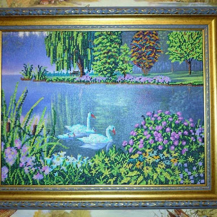 DIY Bead Embroidery Kit "Swang song" 16.9"x12.6" / 43.0x32.0 cm