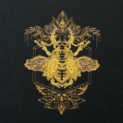DIY Cross Stitch Kit "Golden Beetle" 5.5"x7.1"