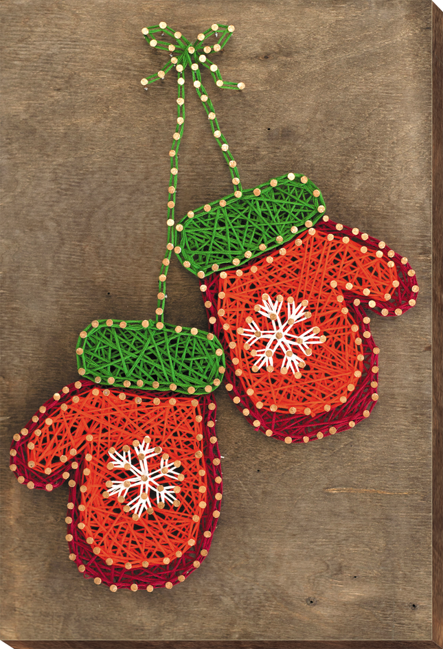 String Art Creative DIY Kit "Mittens" 7.5"x11.4" / 19.0x29.0 cm