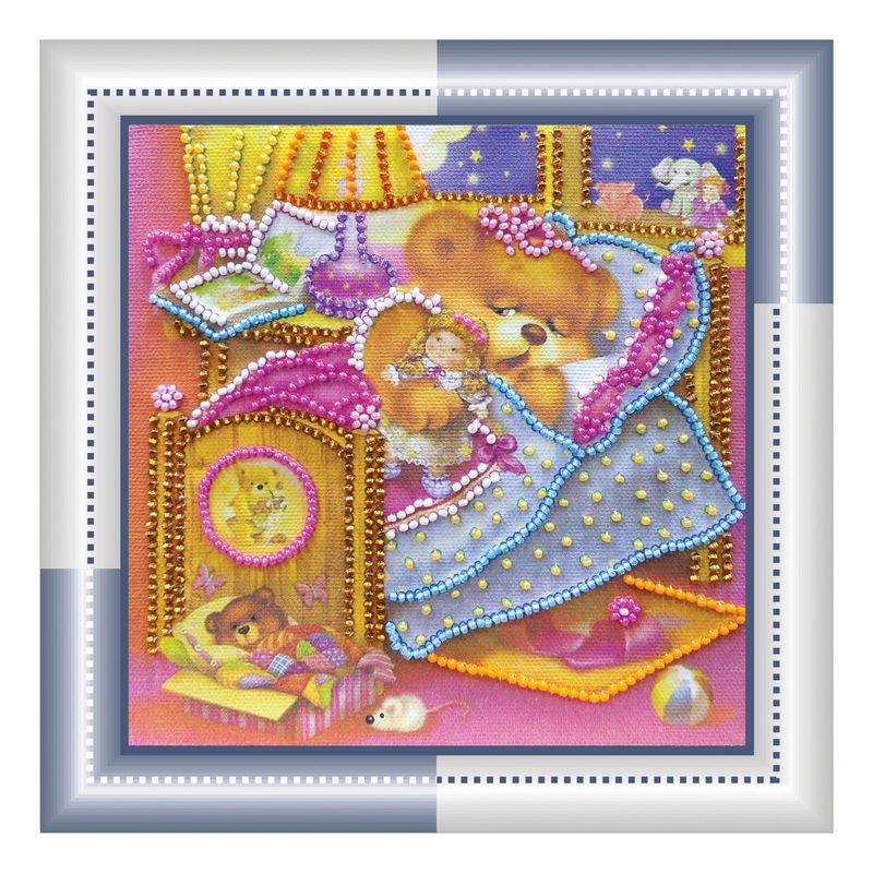DIY Bead Embroidery Kit "Nighty night"  5.9"x5.9" / 15.0x15.0 cm