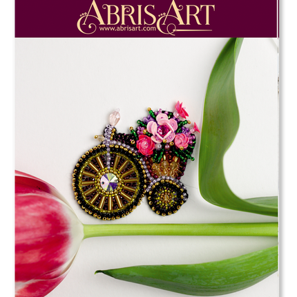 Beadwork kit for creating brooch "Small bike"