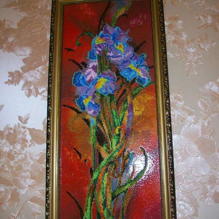 DIY Bead Embroidery Kit "Iris" 7.9"x20.1" / 20.0x51.0 cm