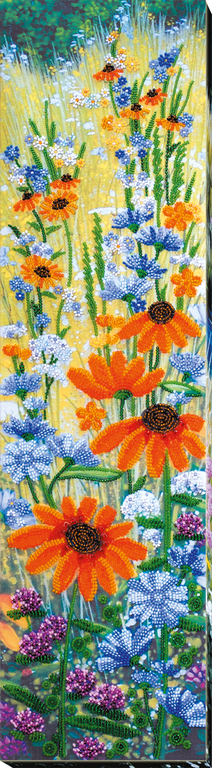 DIY Bead Embroidery Kit "Golden umbrellas" 5.9"x23.6" / 15.0x60.0 cm