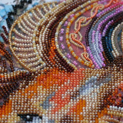 DIY Bead Embroidery Kit "Fire-maned lion" 11.8"x15.7" / 30.0x40.0 cm