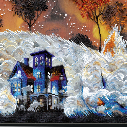 DIY Bead Embroidery Kit "Fluffy fog" 12.6"x10.2" / 32.0x26.0 cm