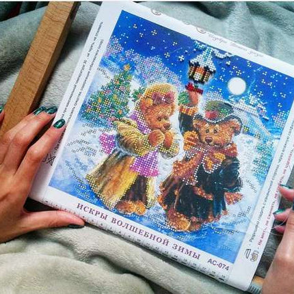 Canvas for bead embroidery "Magic Winter" 7.9"x7.9" / 20.0x20.0 cm