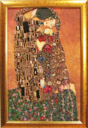 DIY Bead Embroidery Kit "The kiss" 11.8"x18.1" / 30.0x46.0 cm