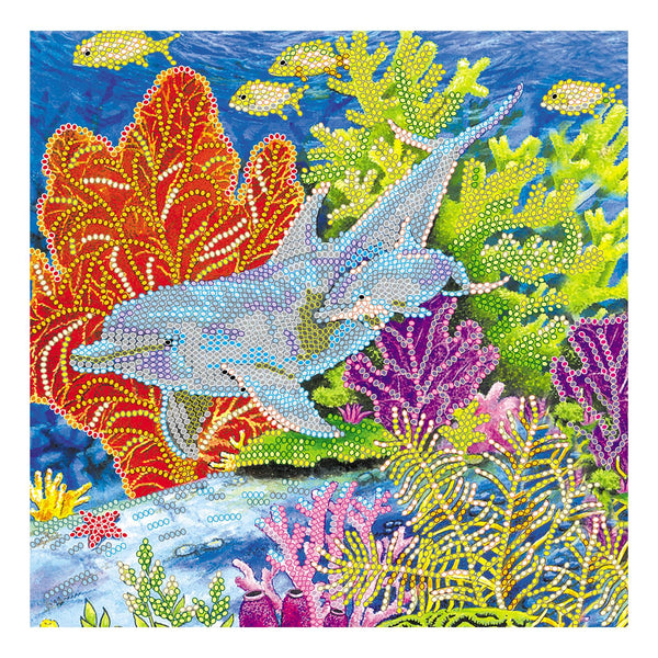 Canvas for bead embroidery "Sea walk" 7.9"x7.9" / 20.0x20.0 cm