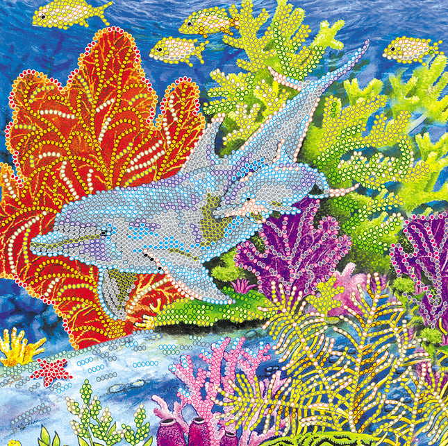 Canvas for bead embroidery "Sea walk" 7.9"x7.9" / 20.0x20.0 cm