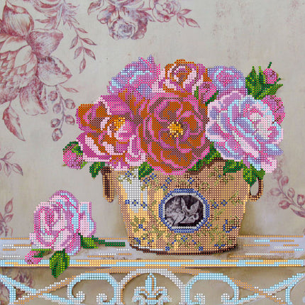 Canvas for bead embroidery "Flowers of Paris" 11.8"x11.8" / 30.0x30.0 cm