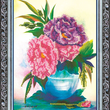 DIY Bead Embroidery Kit "Peonis" 11.0"x13.8" / 28.0x35.0 cm
