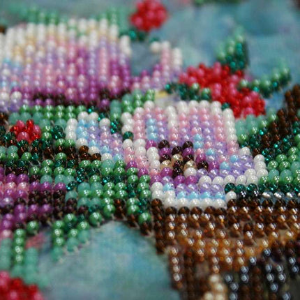 DIY Bead Embroidery Kit "Pearlescent glow" 10.6"x11.8" / 27.0x30.0 cm