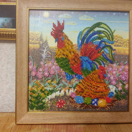 Canvas for bead embroidery "Peace, love and understanding" 7.9"x7.9" / 20.0x20.0 cm