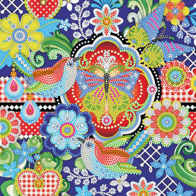 Canvas for bead embroidery "Twitter bird" 7.9"x7.9" / 20.0x20.0 cm