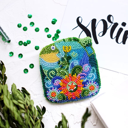 Beadwork kit for creating brooch "A fish"
