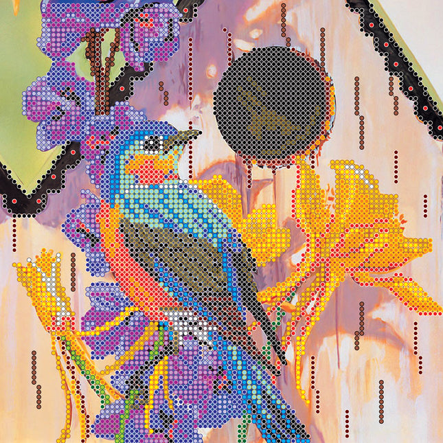 Canvas for bead embroidery "Birdhouse" 7.9"x7.9" / 20.0x20.0 cm