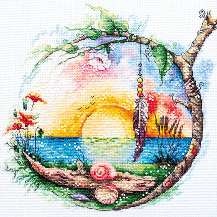 DIY Cross Stitch Kit "Sunny paradise" 9.8"x9.8"