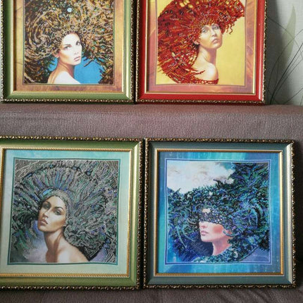 DIY Bead Embroidery Kit "The Four Elements – Water" 12.6"x12.6" / 32.0x32.0 cm