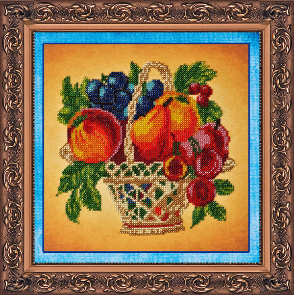 DIY Bead Embroidery Kit "Fruit" 10.0"x10.0" / 25.5x25.5 cm