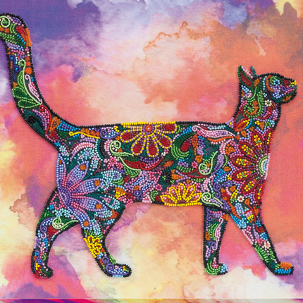 DIY Bead Embroidery Kit "Walking in the sunset" 12.6"x12.6" / 32.0x32.0 cm