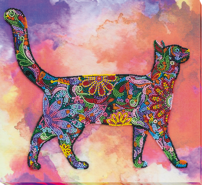 DIY Bead Embroidery Kit "Walking in the sunset" 12.6"x12.6" / 32.0x32.0 cm