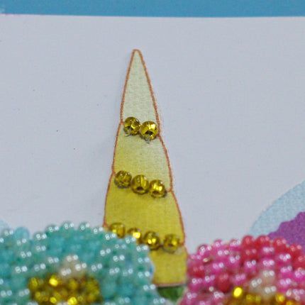 DIY kit postcard 3D for embroidery with beads "Believe in miracles!" 4.1"x5.8" / 10.5x14.8 cm