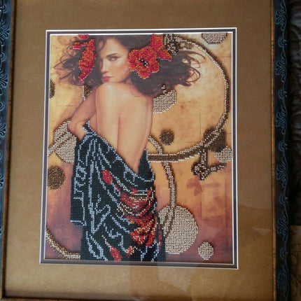 DIY Bead Embroidery Kit "Temptation" 9.8"x11.8" / 25.0x30.0 cm