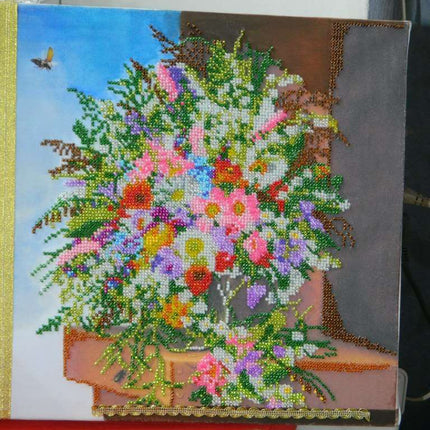Canvas for bead embroidery "Summer Palette" 11.8"x11.8" / 30.0x30.0 cm