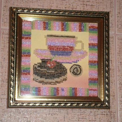 DIY Bead Embroidery Kit "Chocolate" 5.5"x5.5" / 14.0x14.0 cm