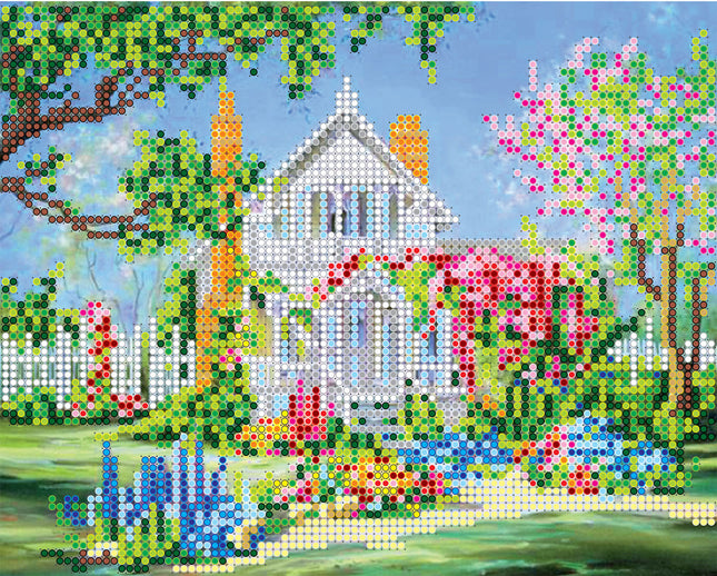 Canvas for bead embroidery "Teremok" 7.9"x6.3" / 20.0x16.0 cm