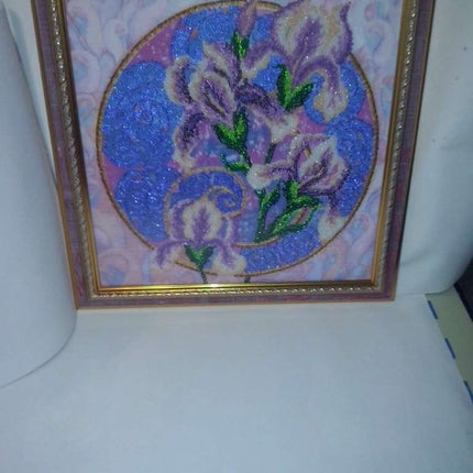 Canvas for bead embroidery "Singing irises" 11.8"x11.8" / 30.0x30.0 cm