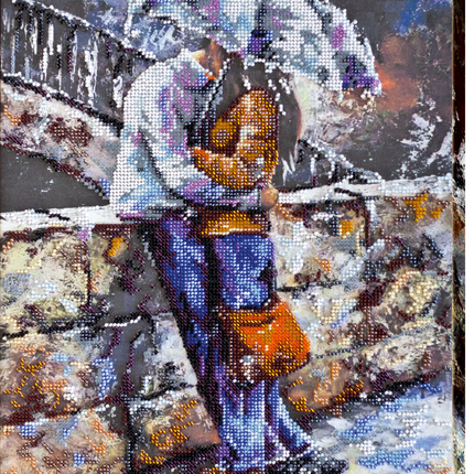 DIY Bead Embroidery Kit "Neoromantic" 11.0"x13.8" / 28.0x35.0 cm