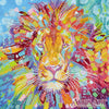 Canvas for bead embroidery "Multicolored lion" 11.8"x11.8" / 30.0x30.0 cm
