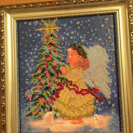 Canvas for bead embroidery "The Christmas Star" 7.9"x7.9" / 20.0x20.0 cm