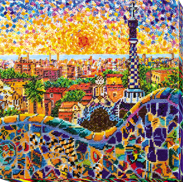 DIY Bead Embroidery Kit "Park Guell" 12.2"x12.2" / 31.0x31.0 cm
