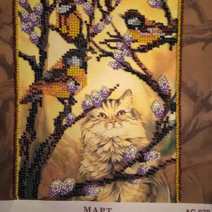 Canvas for bead embroidery "March" 7.9"x7.9" / 20.0x20.0 cm