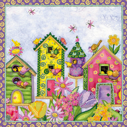 Canvas for bead embroidery "Friendly neighbors" 7.9"x7.9" / 20.0x20.0 cm
