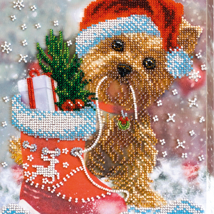 DIY Bead Embroidery Kit "New Year`s Miracle" 7.9"x9.8" / 20.0x25.0 cm