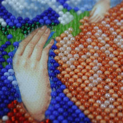 DIY Bead Embroidery Kit "Icon of the Mother of God «The Unfading Blossom»" 7.5"x9.8" / 19.0x25.0 cm
