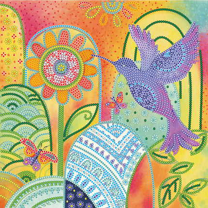 Canvas for bead embroidery "Exotic bird" 7.9"x7.9" / 20.0x20.0 cm