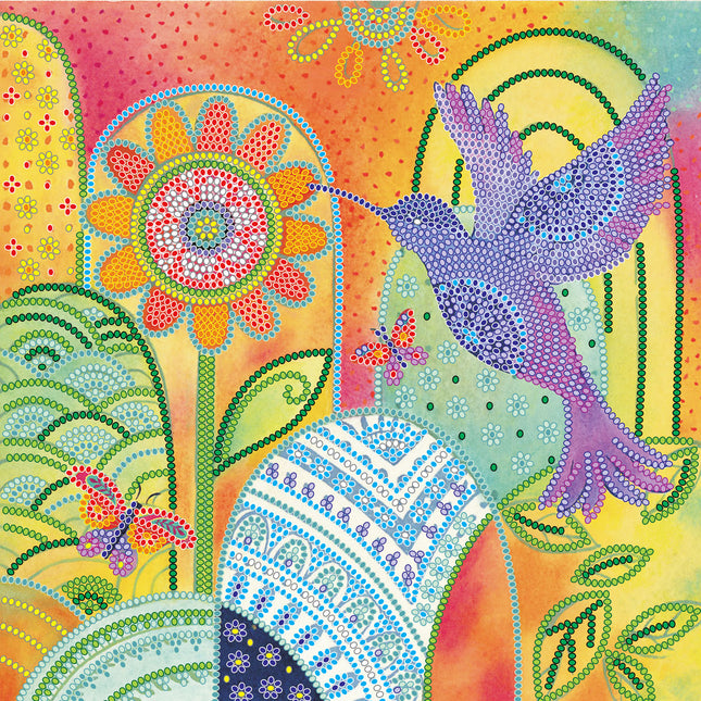 Canvas for bead embroidery "Exotic bird" 7.9"x7.9" / 20.0x20.0 cm