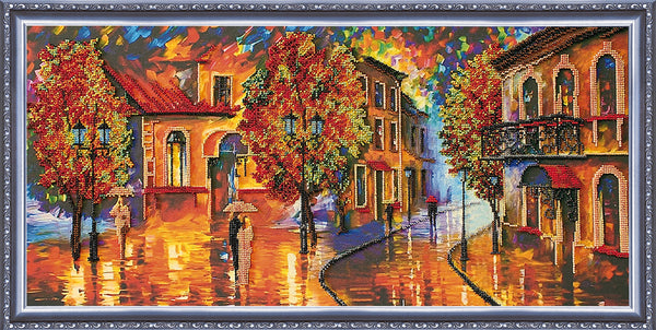 DIY Bead Embroidery Kit "October colours" 26.8"x11.8" / 68.0x30.0 cm