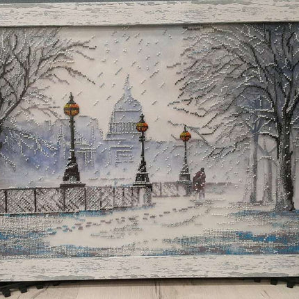 DIY Bead Embroidery Kit "Snowstorm" 20.1"x12.6" / 51.0x32.0 cm