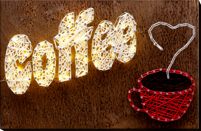 String Art Creative DIY Kit "Coffee" 7.5"x11.4" / 19.0x29.0 cm